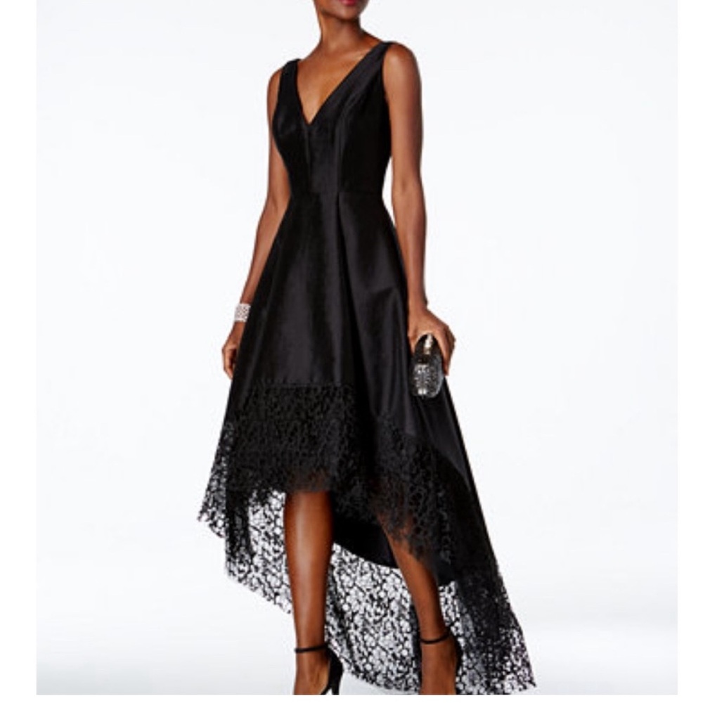 Betsy & Adam | Hi-Low Fit & Flare Dress | Size 6 Petite | Elegant Evening Look